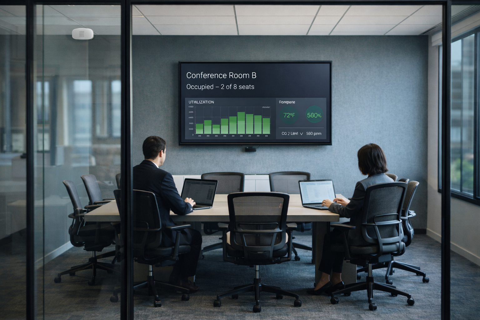 Smart conference room with IoT occupancy sensors