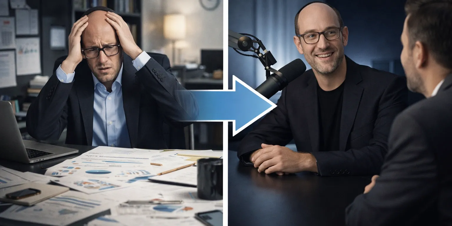 Avrohom Gottheil conducting a professional podcast interview